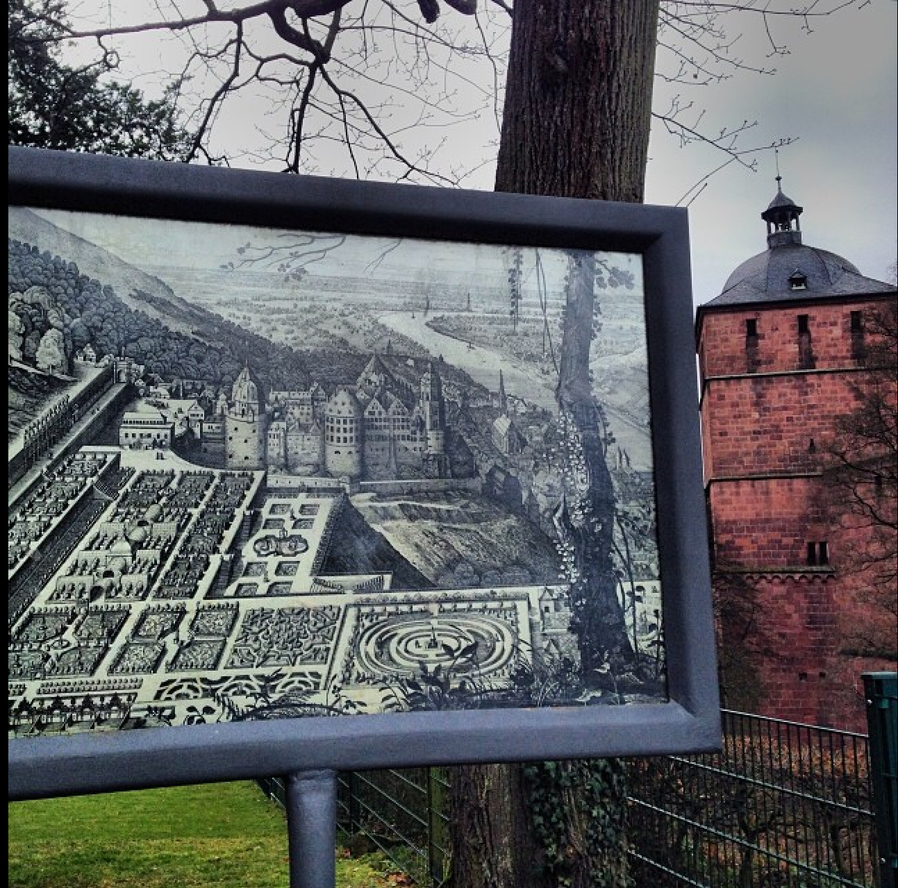 Fotos 360 Inicio de recorrido por el jardín del castillo de #Heidelberg. #VidePan por #Frankfurt