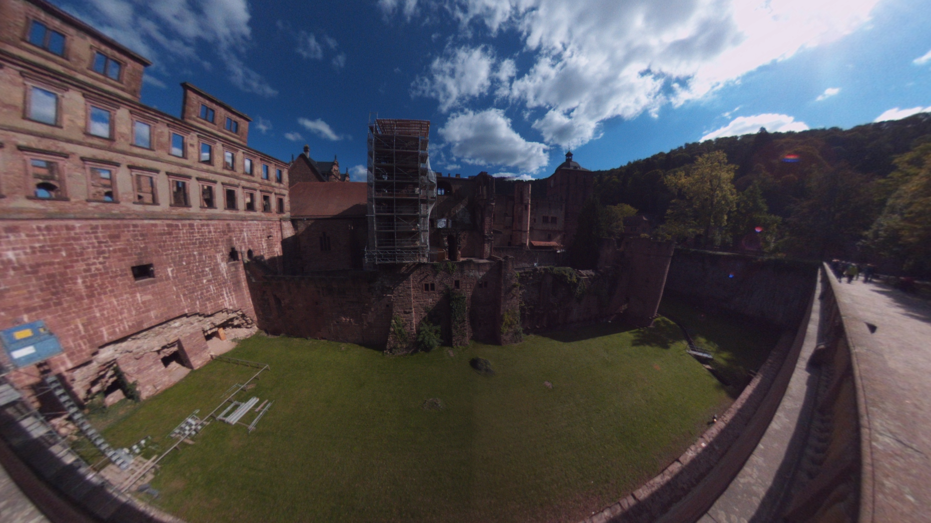 Fotos 360 Muralla interior del castillo de #Heidelberg (II). #VidePan por #Frankfurt