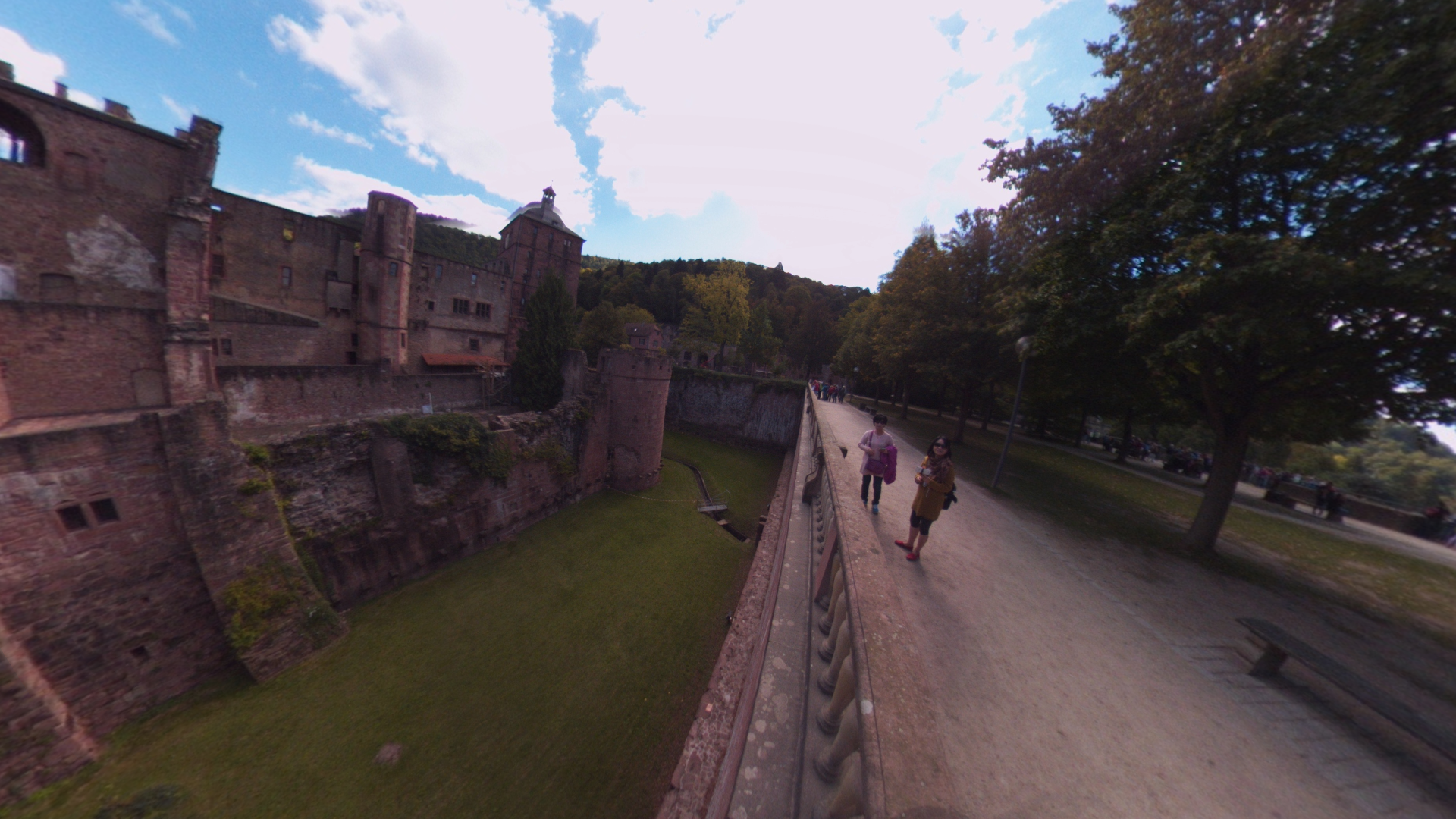 Fotos 360 Muralla interior del castillo de #Heidelberg (III). #VidePan por #Frankfurt