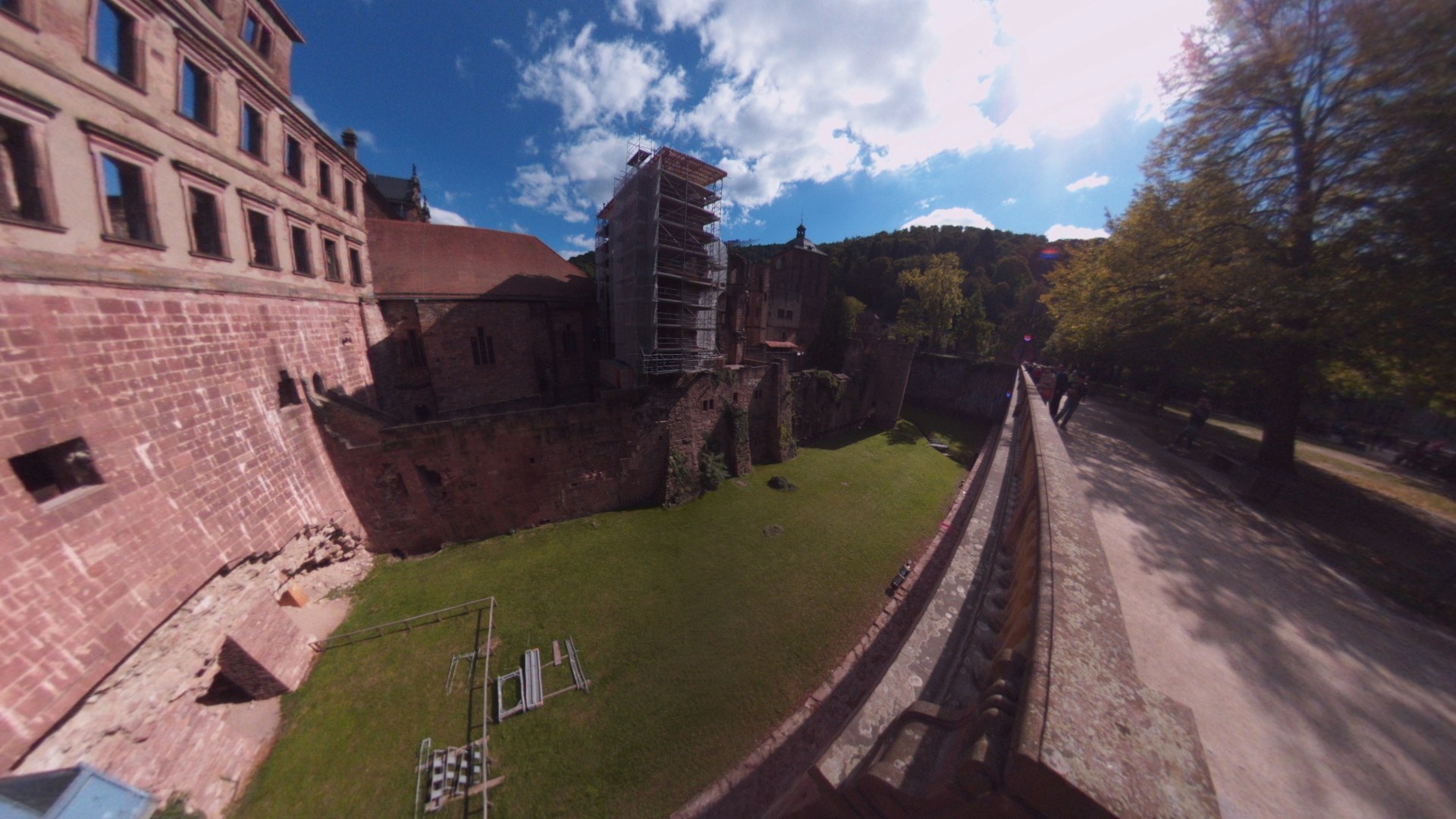 Fotos 360 Muralla interior del castillo de #Heidelberg. #VidePan por #Frankfurt