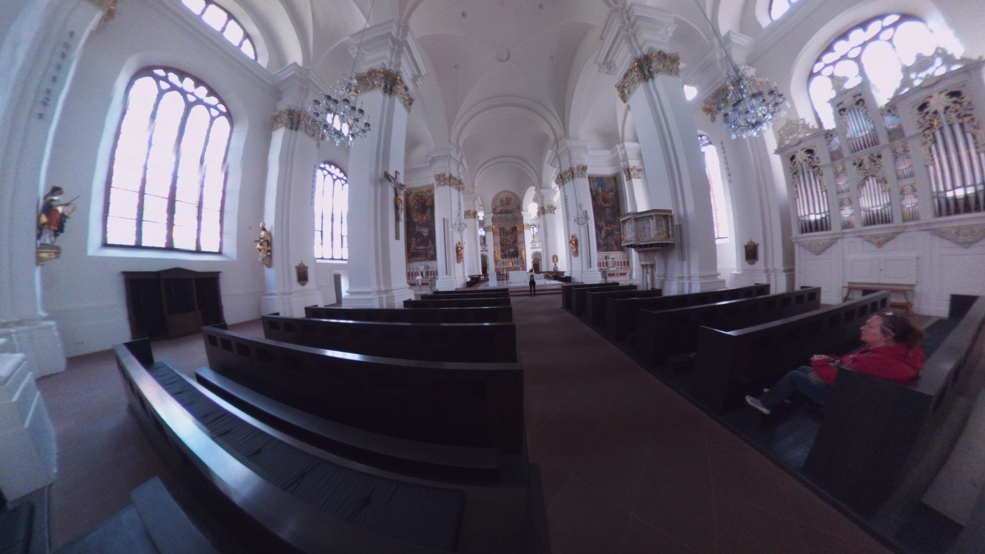 Fotos 360 Nave central de la Jesuitenkirche (Iglesia de los Jesuitas) de #Heidelberg. #VidePan por #Frankfurt