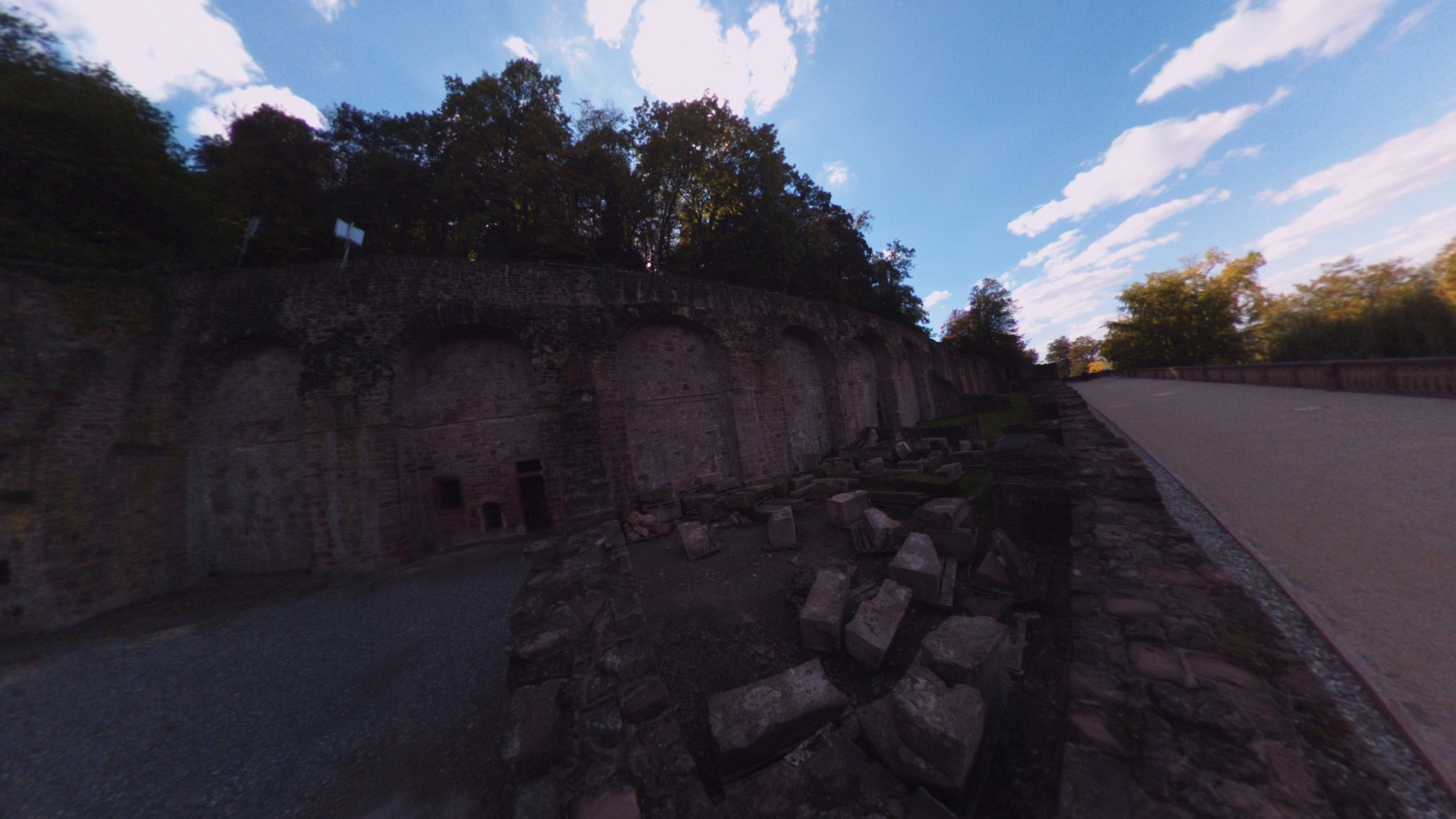 Fotos 360 Ruinas en el jardín del castillo de #Heidelberg. #VidePan por #Frankfurt