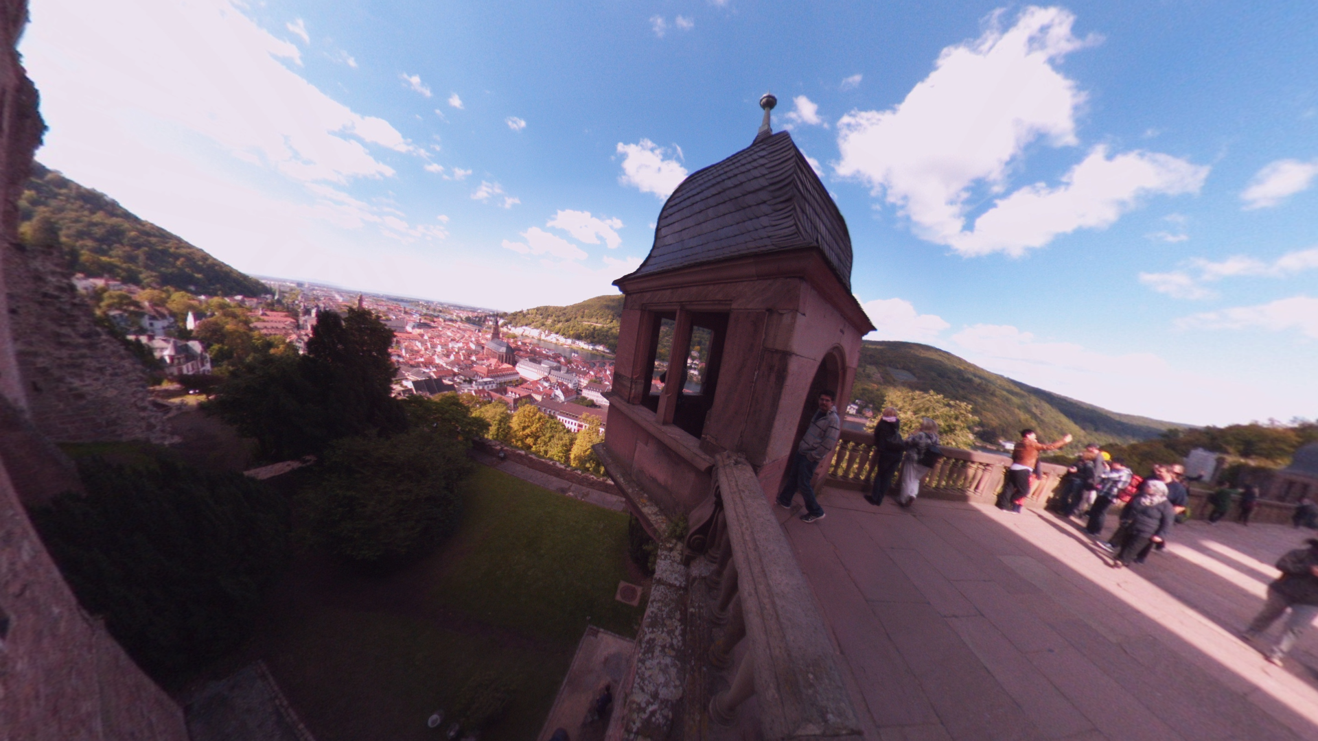 Foto 360 Vista del monte Heiligenberg desde el Castillo de #Heidelberg. #VidePan por #Frankfurt