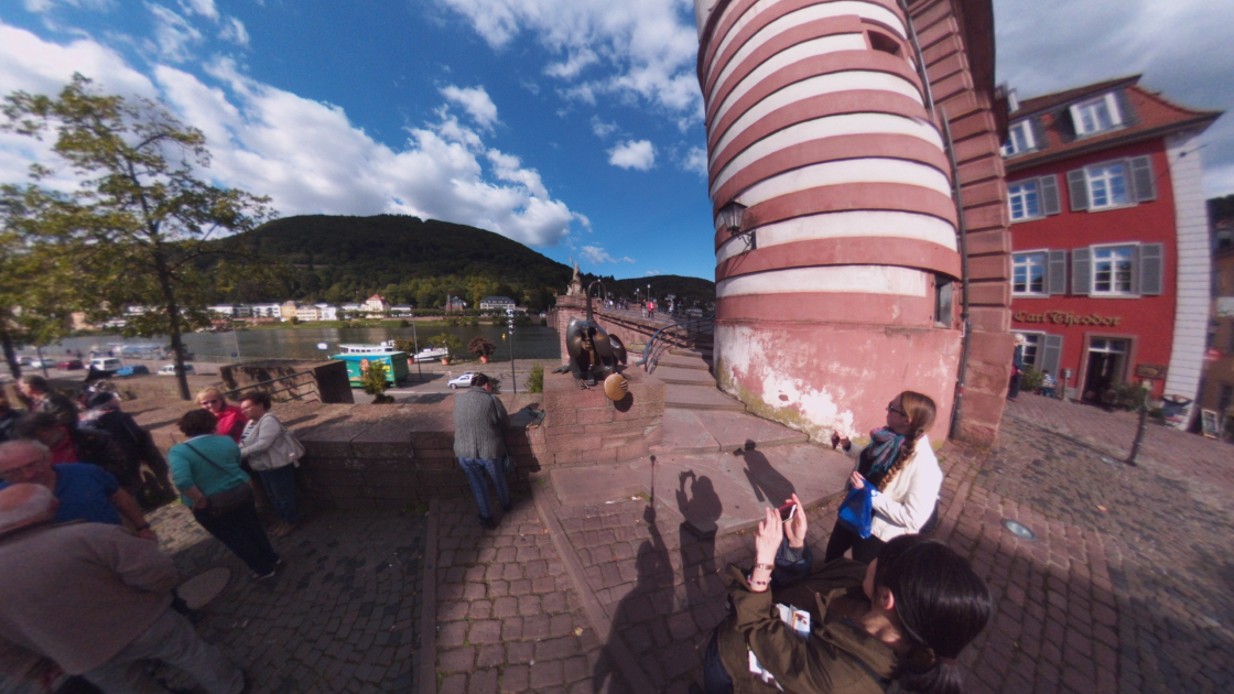 Fotos 360 Mono del puente de #Heidelberg. #VidePan por #Frankfurt