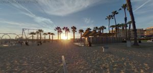 Foto 360 Puesta de sol en la playa, Santa Monica