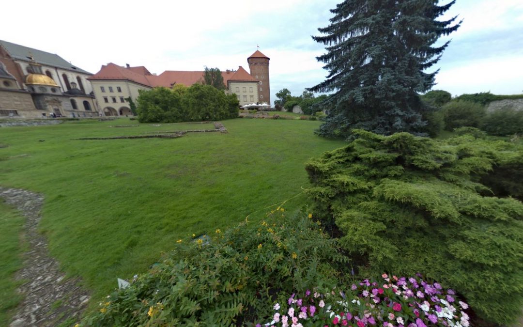 Foto 360 Jardines Reales del Castillo de Wawel. VidePan en Polonia