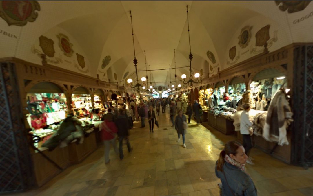Foto 360 Interior de la Lonja de Paños de Cracovia. VidePan en Polonia