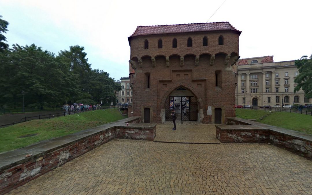 Foto 360 Lado posterior de la Barbacana de Cracovia. VidePan en Polonia
