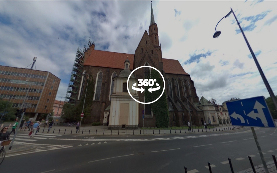 Foto 360 Iglesia de San Adalberto (Kościół św. Wojciecha) de Wroclaw (Breslavia). VidePan en Polonia