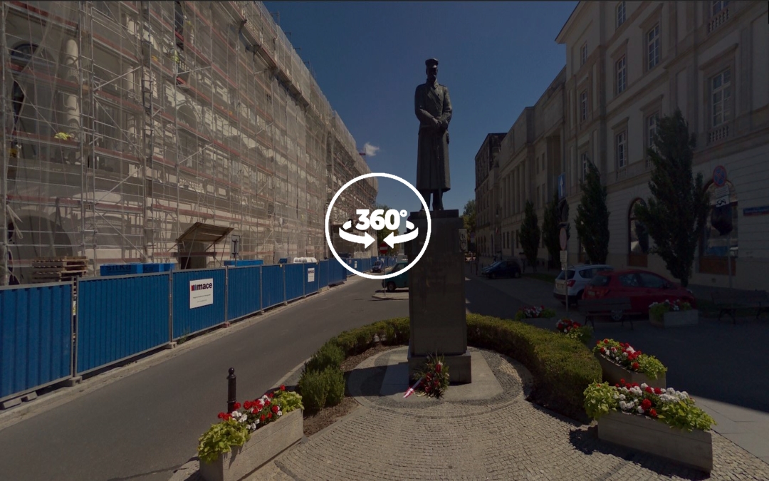 Foto 360 Estatua de Józef Piłsudski de Varsovia. VidePan en Polonia