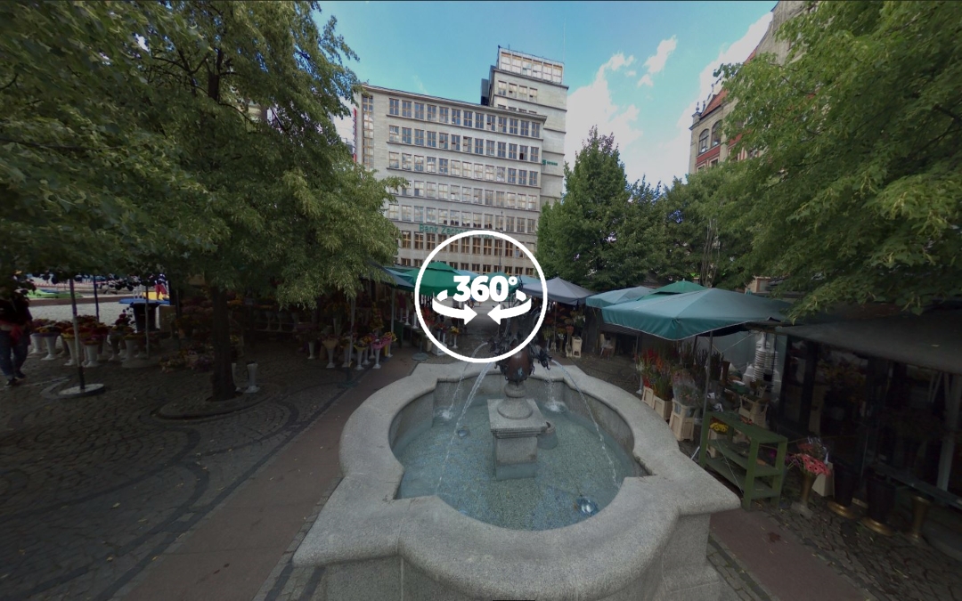 Foto 360 Fuente de la Plaza de la sal de Wroclaw(Breslavia).VidePan en Polonia