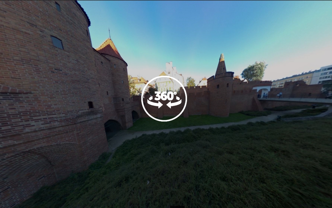 Foto 360 La Barbacana y la muralla de la ciudad de Varsovia. VidePan en Polonia