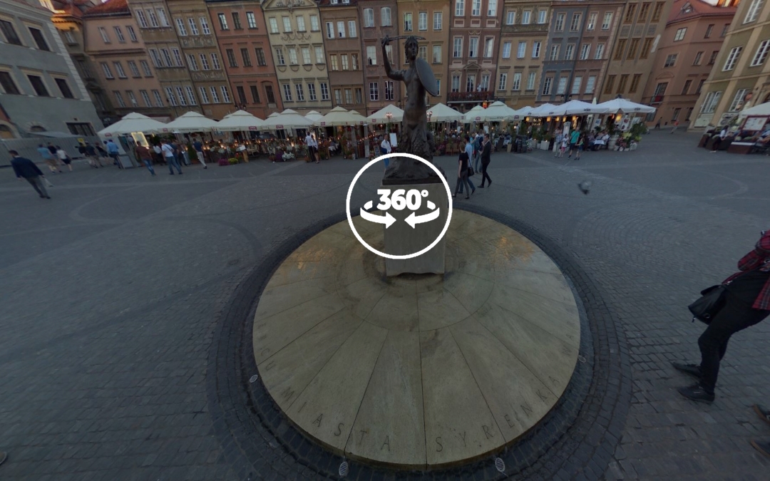 Foto 360 Monumento a la Sirenita de Varsovia. VidePan en Polonia