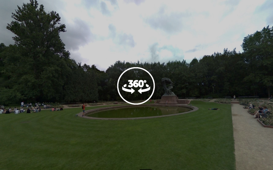 Foto 360 Monumento de Chopin en Parque Łazienki. VidePan en Polonia