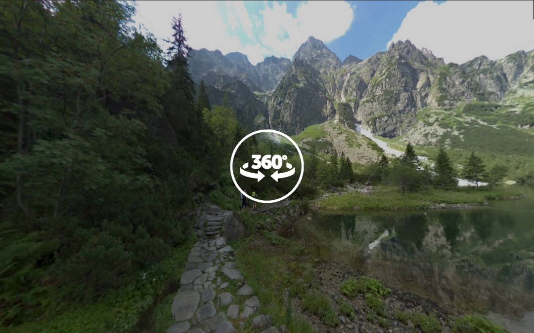 Foto 360 Camino para rodear Morskie Oko. VidePan en Polonia