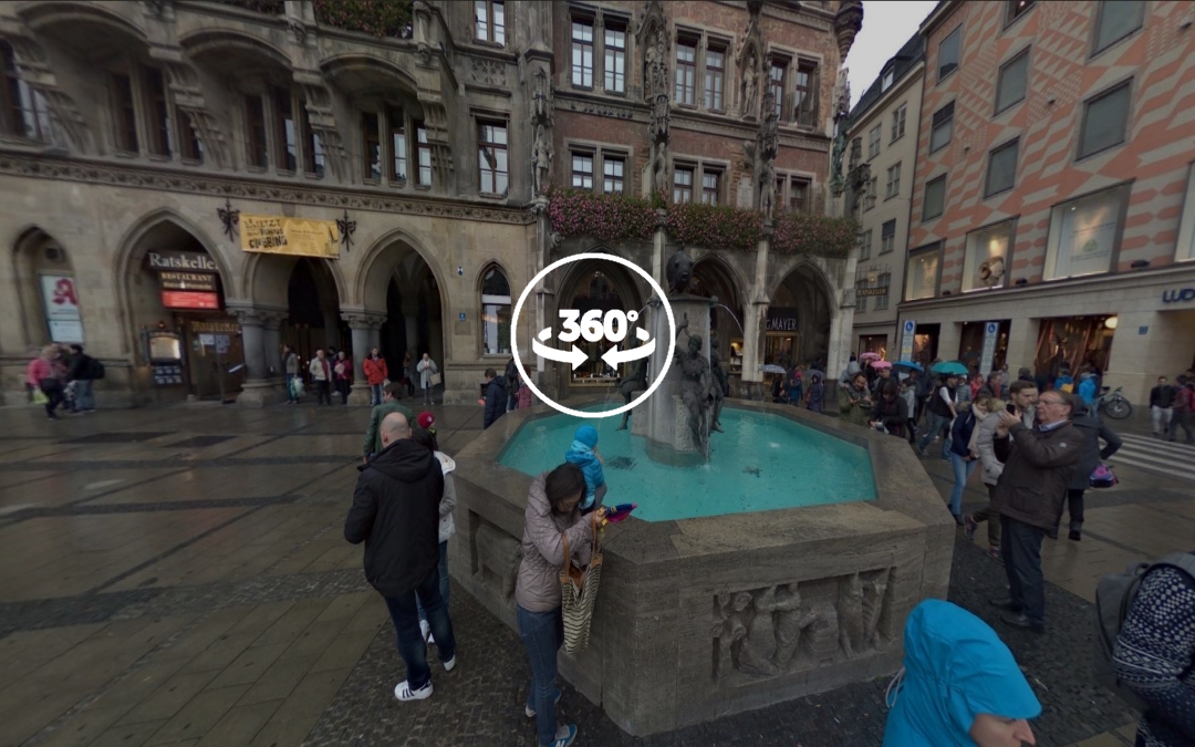 Foto 360 Fischbrunnen de Múnich. VidePan en Múnich