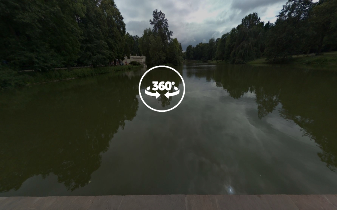 Foto 360 Estanque desde el Palacio en la Isla (Pałac na Wyspie). VidePan en Polonia