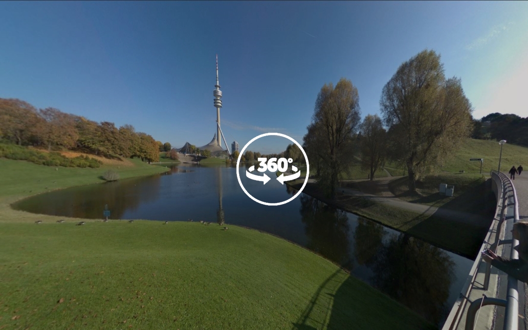 Foto 360 Olympiasee desde el puente. VidePan en Múnich