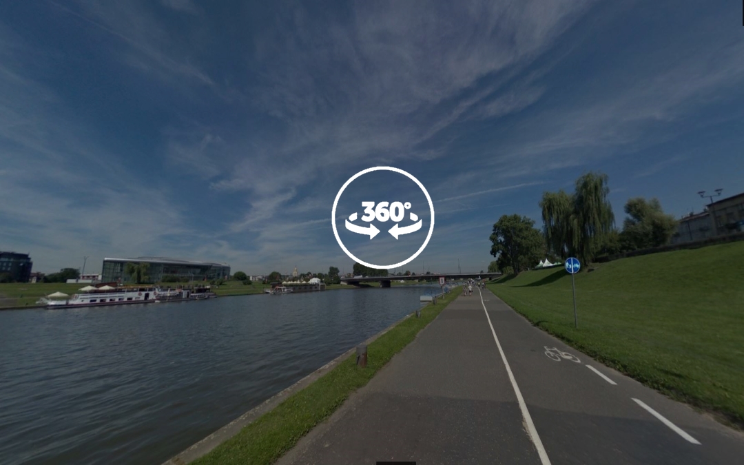 Foto 360 Paseo a orillas del Vístula en Cracovia. VidePan en Polonia