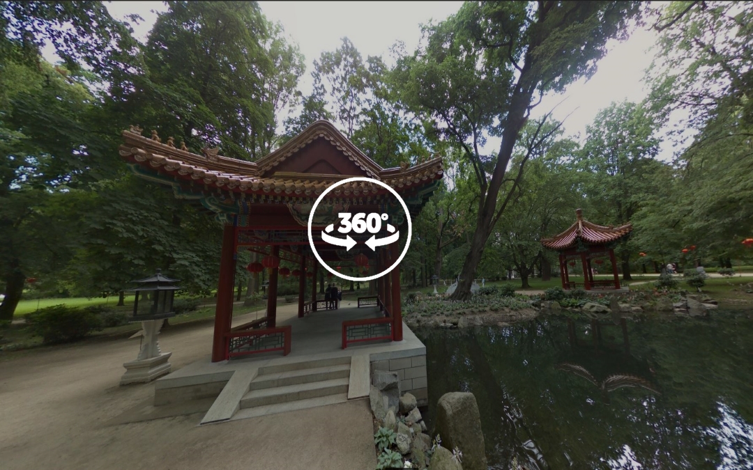 Foto 360 Zona dedicada a la cultura china del Parque Łazienki(III). VidePan en Polonia
