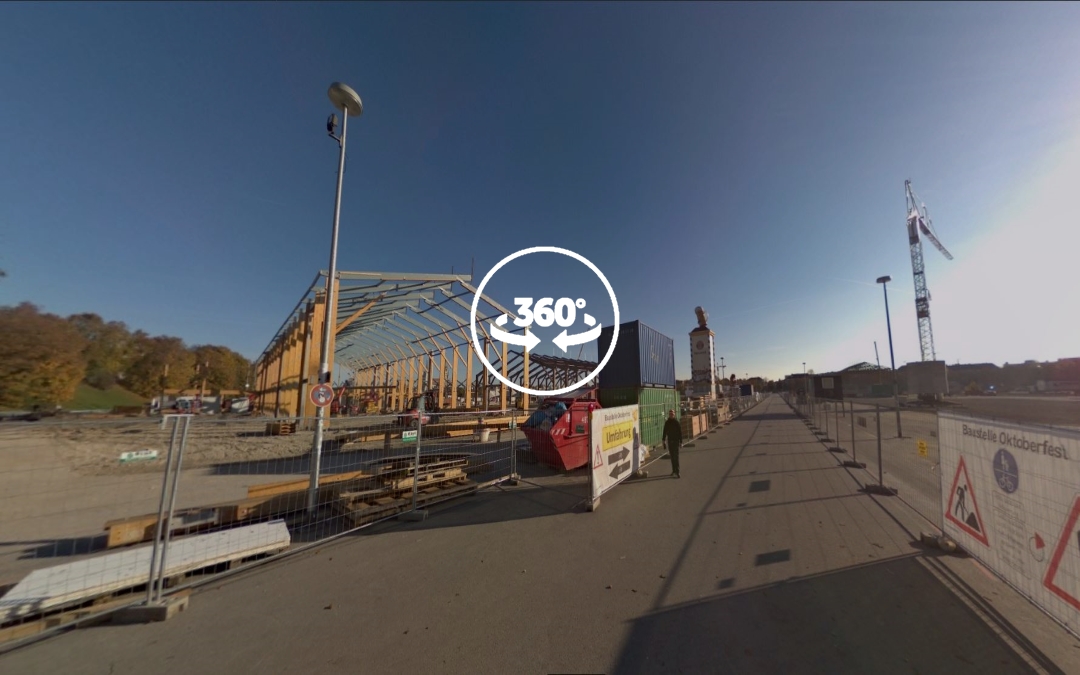 Foto 360 Desmontando las carpas del Oktoberfest. VidePan en Múnich