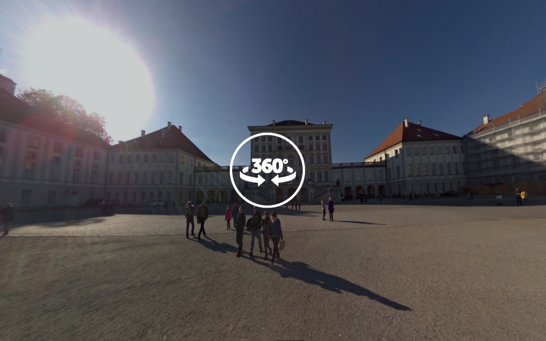 Foto 360 Fachada principal del Palacio de Nymphenburg. VidePan en Múnich