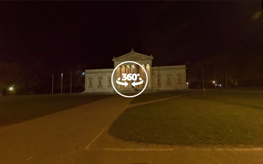 Foto 360 Glyptothek por la noche. VidePan en Múnich