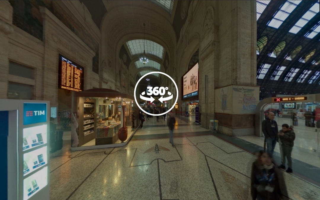 Foto 360 Interior de la estación Milano Centrale. VidePan en Milán