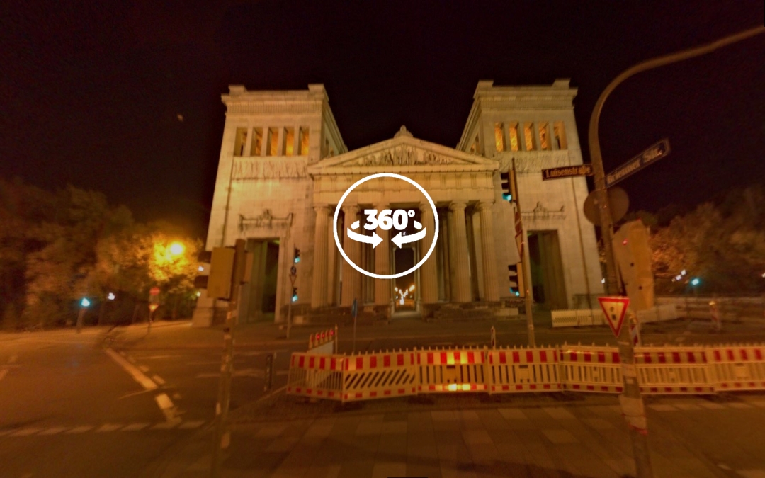 Foto 360 Königsplatz por la noche. VidePan en Múnich