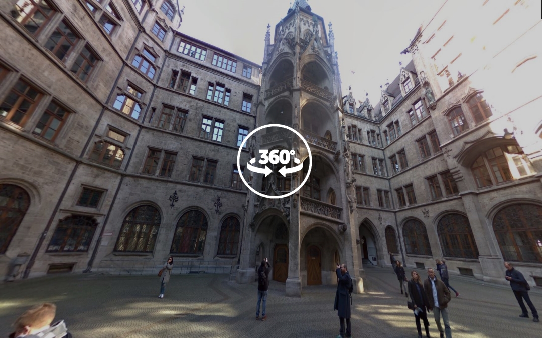 Foto 360 Patio interior del Nuevo Ayuntamiento. VidePan en Múnich