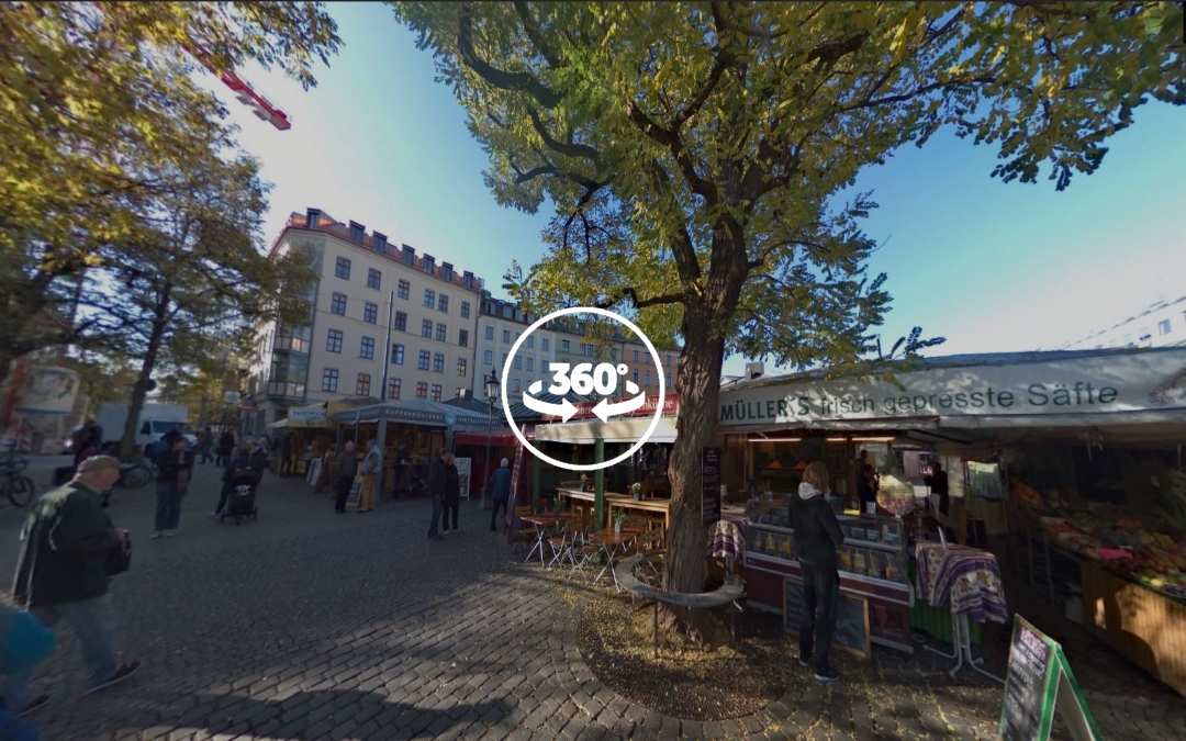 Foto 360 Puestos del Viktualienmarkt. VidePan en Múnich