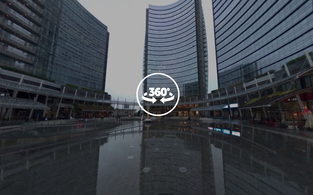 Foto 360 Fuente de la Piazza Gae Aulenti. VidePan en Milán