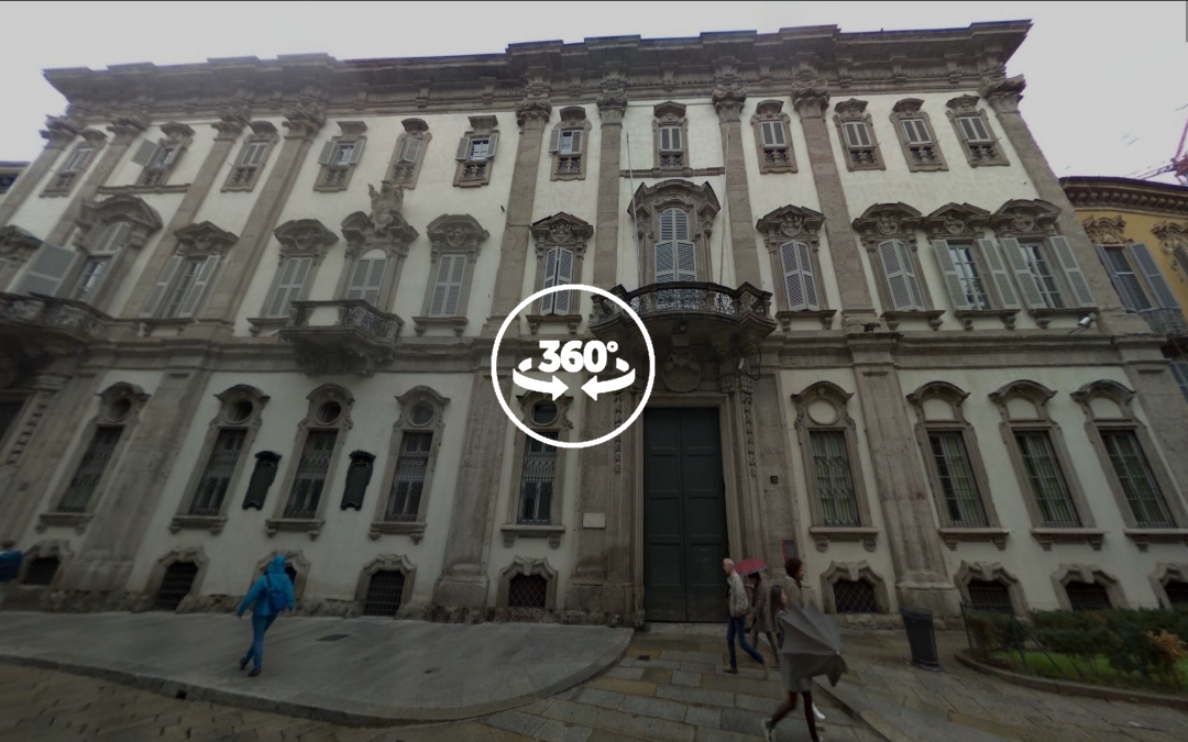 Foto 360 Alrededores de la Piazzetta di Brera. VidePan en Milán