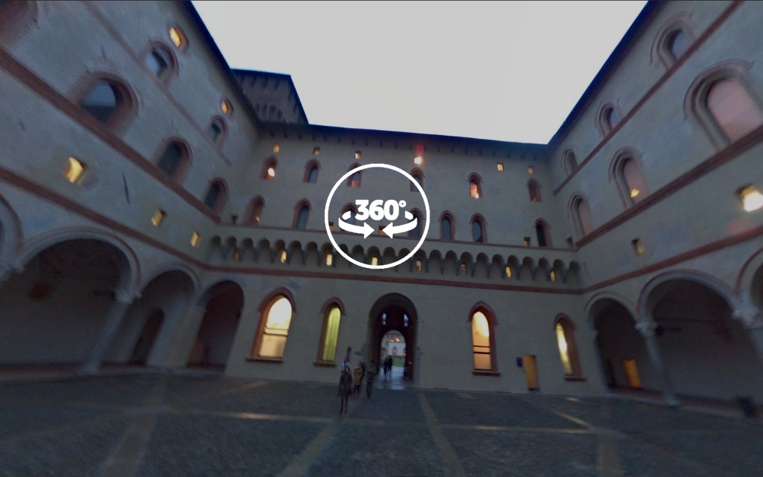 Foto 360 Cortile della Rocchetta del Castello Sforzesco. VidePan en Milán