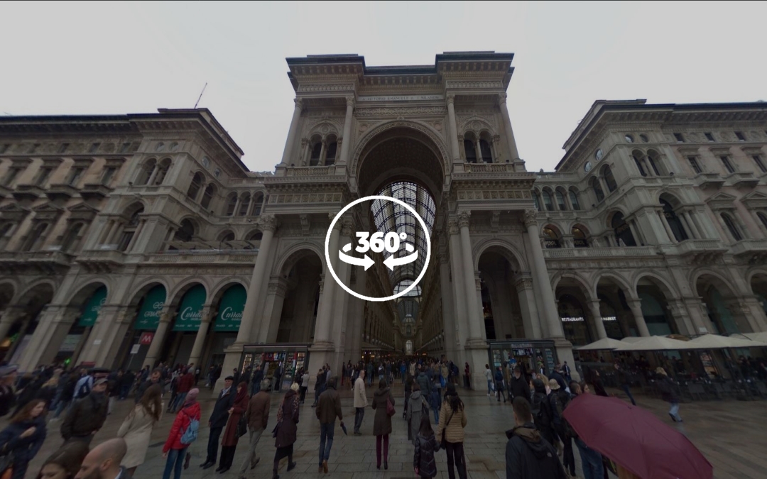 Foto 360 Entrada a la Galleria Vittorio Emanuele II. VidePan en Milán