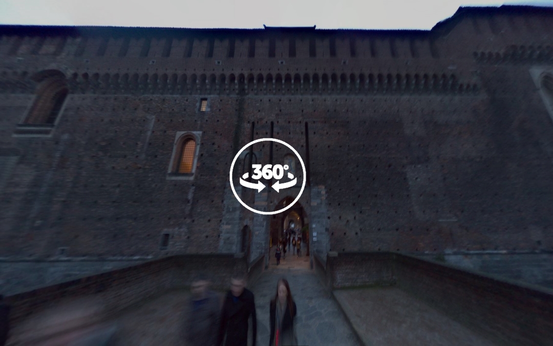 Foto 360 Entrada al Castello Sforzesco. VidePan en Milán