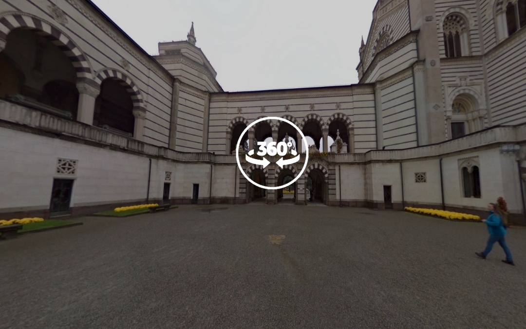 Foto 360 Entrada al Cementerio Monumental de Milán. VidePan en Milán