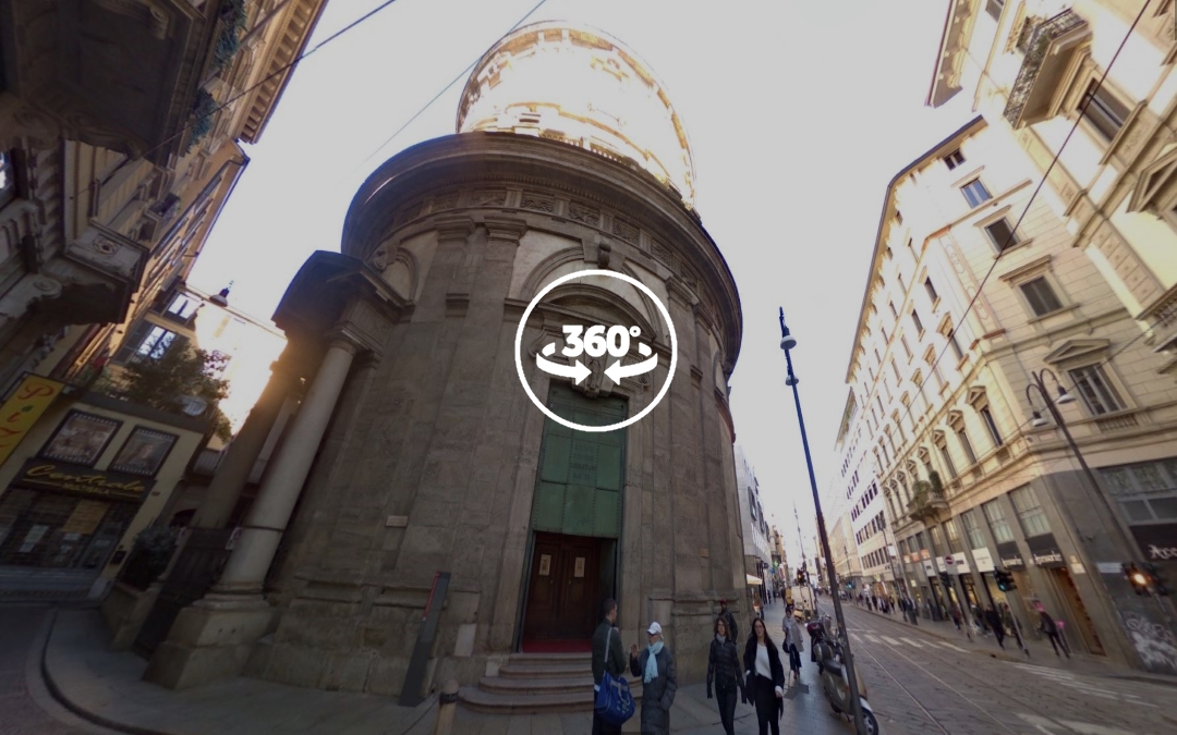 Foto 360 Entrada al Civico Tempio di San Sebastiano. VidePan en Milán