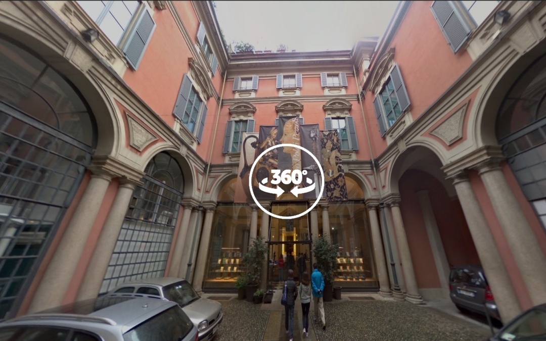 Foto 360 Entrada al Museo Poldi Pezzoli. VidePan en Milán