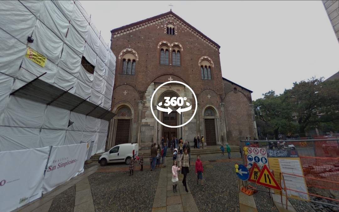 Foto 360 Entrada de la Basilica di San Simpliciano. VidePan en Milán