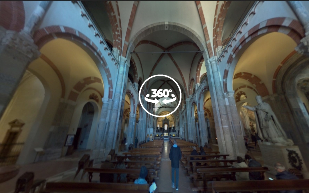 Foto 360 Interior de la Basilica di Sant’Ambrogio. VidePan en Milán