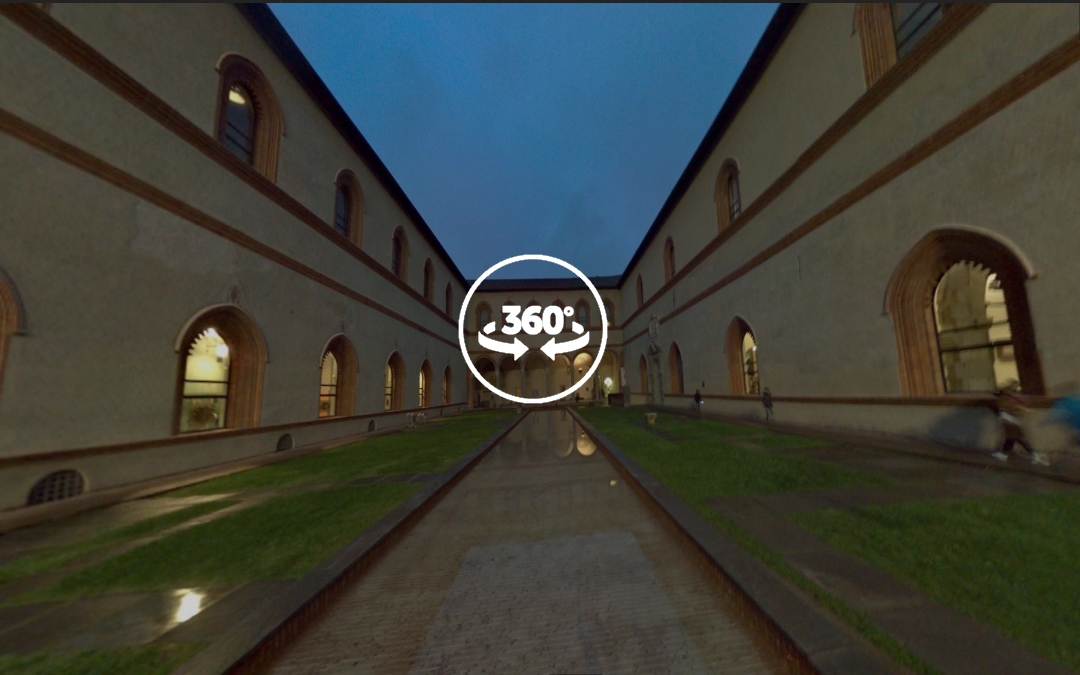 Foto 360 La Corte Ducale del Castello Sforzesco. VidePan en Milán