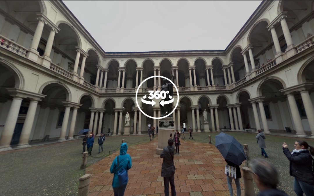 Foto 360 Patio interior de la Pinacoteca di Brera. VidePan en Milán