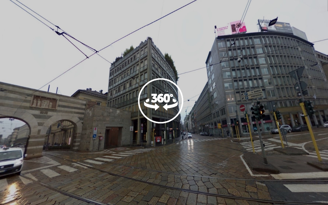 Foto 360 Plaza Cavour en Milan. VidePan en Milán