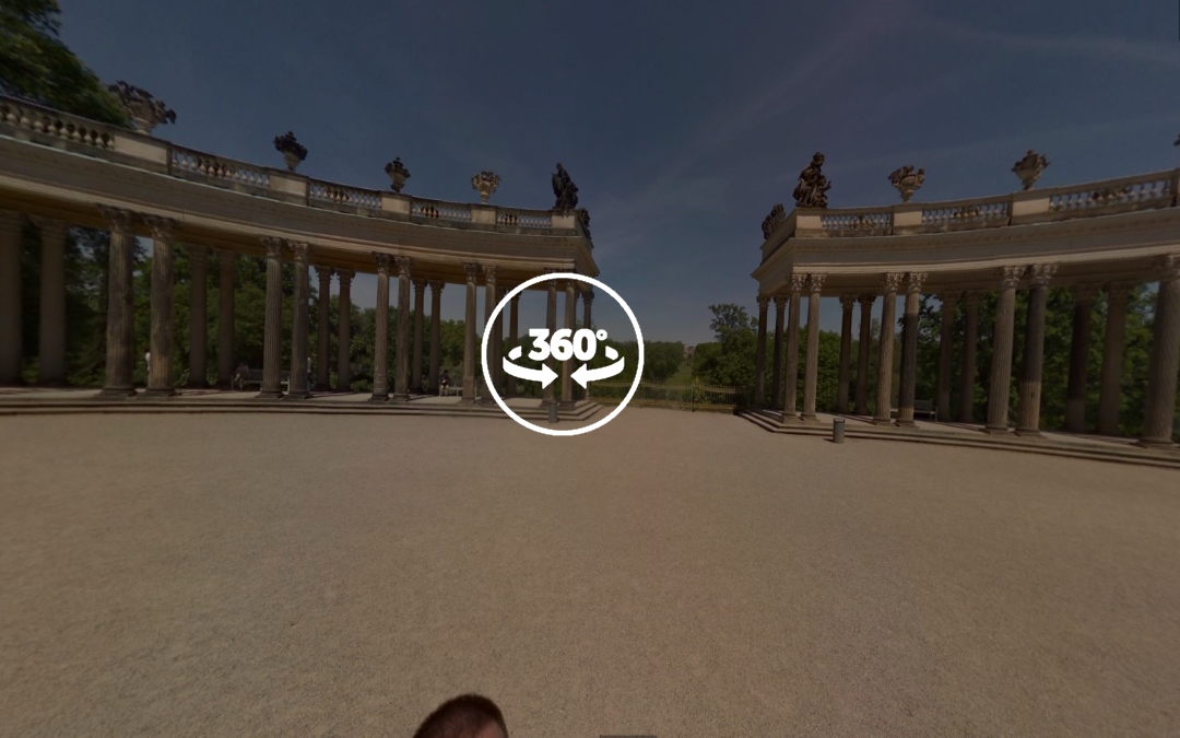 Foto 360 Columnatas segmentadas del Palacio Sanssouci. VidePan en Berlín