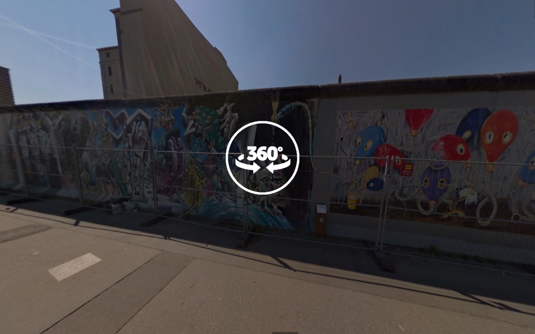 Foto 360 Obras del East Side Gallery. VidePan en Berlín