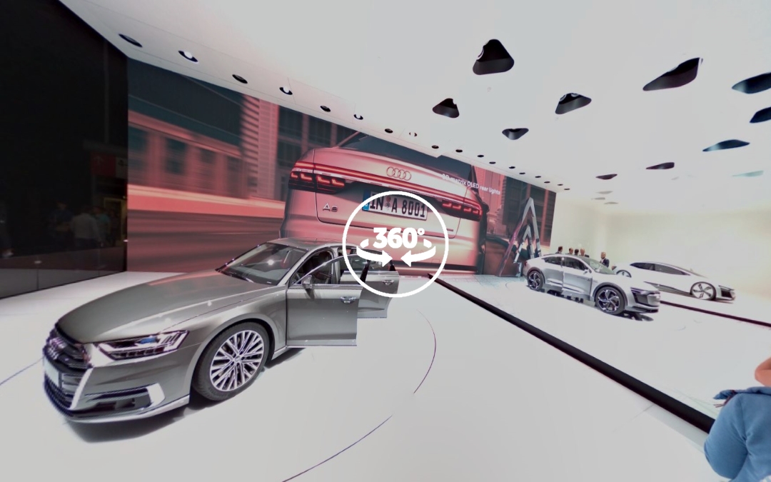 Foto 360 Nuevo Audi A8, Audi Aicon y Audi Elaine en el IAA2017. VidePan en Frankfurt