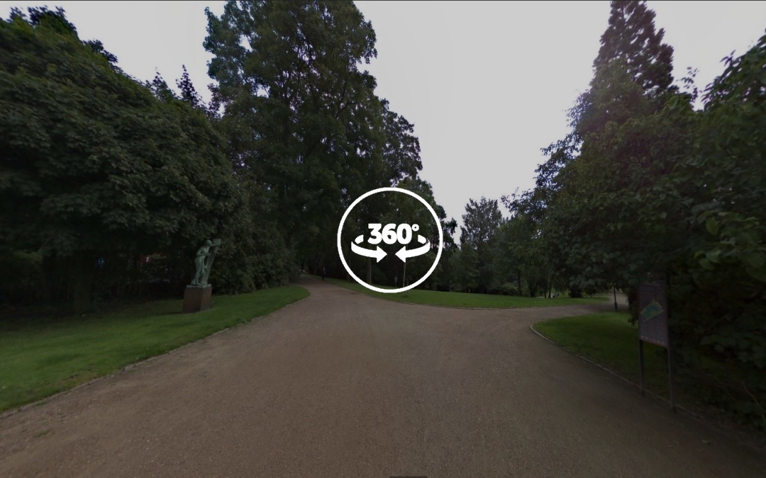 Foto 360 Entrada al Ørsteds Park por Nørre Farimagsgade. VidePan en Copenhague