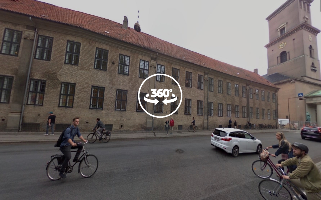 Foto 360 Fachada de la Københavns Universitet. VidePan en Copenhague