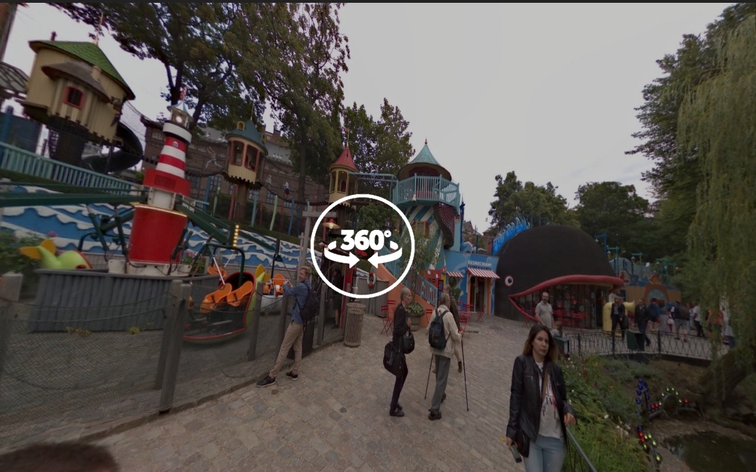 Foto 360 Petzi’s world del parque Tivoli de Copenhague. VidePan en Copenhague